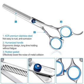 img 2 attached to 💇 Frcolor Hair Cutting Scissors Set: Professional Barber Thinning Scissors with Leather Case and Salon Cape