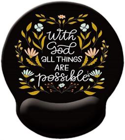 img 4 attached to 🙏 God-Inspired Wrist Protection Mouse Pad: Motivational Quotes & Religious Art for Enhanced Productivity