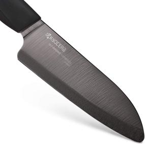 img 3 attached to 🔪 Kyocera Innovation Series Ceramic 5.5" Santoku Knife: Black Blade, Soft Touch Ergonomic Handle - Ultimate Precision and Style