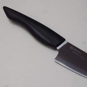 img 1 attached to 🔪 Kyocera Innovation Series Ceramic 5.5" Santoku Knife: Black Blade, Soft Touch Ergonomic Handle - Ultimate Precision and Style