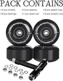 img 3 attached to 🛹 Dadywheels 52mm 99A Skateboard Wheels with ABEC-9 Bearings, Spacers, and Skate Tool: Ultimate Set of 4 for Smooth Performance