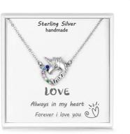 🦄 presentski unicorn heart necklace: sterling silver love pendant with cubic zirconia, birthstone for girls & women - ideal christmas gift logo