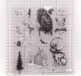 img 1 attached to 🦉 KWELLAM Clear Stamps for Card Making Decoration and DIY Scrapbooking - Best Wishes Happy New Home, Tree, Butterfly, Owl, Fairy, Mushroom, Bee