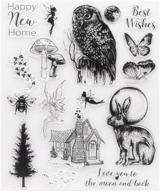 🦉 kwellam clear stamps for card making decoration and diy scrapbooking - best wishes happy new home, tree, butterfly, owl, fairy, mushroom, bee logo