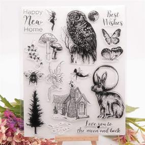 img 3 attached to 🦉 KWELLAM Clear Stamps for Card Making Decoration and DIY Scrapbooking - Best Wishes Happy New Home, Tree, Butterfly, Owl, Fairy, Mushroom, Bee