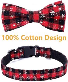 img 1 attached to 🐶 Cute and Stylish Freezx Christmas Dog Collar with Bow Tie - Handmade, Adjustable Design - Ideal for Large, Medium, and Small Dogs