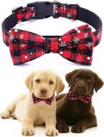 🐶 cute and stylish freezx christmas dog collar with bow tie - handmade, adjustable design - ideal for large, medium, and small dogs logo