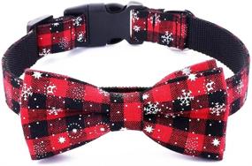 img 3 attached to 🐶 Cute and Stylish Freezx Christmas Dog Collar with Bow Tie - Handmade, Adjustable Design - Ideal for Large, Medium, and Small Dogs