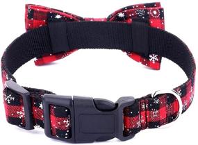 img 2 attached to 🐶 Cute and Stylish Freezx Christmas Dog Collar with Bow Tie - Handmade, Adjustable Design - Ideal for Large, Medium, and Small Dogs