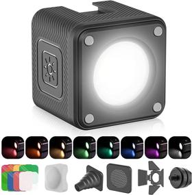 img 4 attached to ULANZI Waterproof IP68 LED Video Light Camera Lighting Kit Mini Cube with 8 Color Gel Filters, Dimmable Portable Fill Photography Light 5500K CRI95+ for Sony Canon Nikon DSLR Cameras, GoPros, and Drones