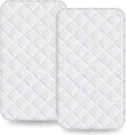 🛏️ bassinet mattress pad cover: waterproof and soft cotton sheets for oval/rectangle/hourglass bassinet, 2 pack with breathable bamboo sleep surface logo