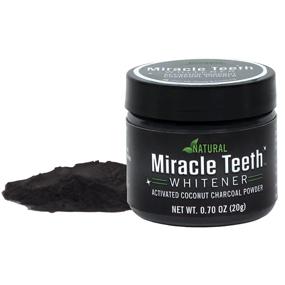 img 3 attached to 🌟 ONTEL Miracle Teeth Whitener - Natural Whitening Coconut Charcoal Powder. Gentle on Teeth & Gums. Removes Stains from Smoking, Coffee, Soda, Red Wine & More! As Seen on TV!