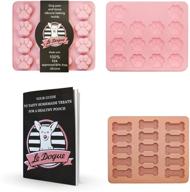 premium paw and bone silicone dog treat molds + recipe booklet - large sized, fda approved silicone trays for puppy treats, cookies, chocolate, candy, and dog ice cubes logo