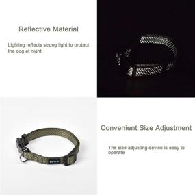 img 1 attached to 🐶 Enhanced Safety: Reflective Dog Collar with Locking Buckle & LED - Adjustable Nylon Collar for Puppies, Small, Medium, Large Dogs (Olive Green, Small)