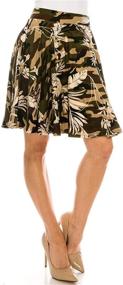 img 2 attached to 👗 MoDDeals Women's Skirts: Mini, Skater, Flared, Mid Length - Casual or Dressy, Knitted & Floral Prints