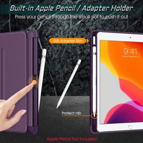 img 2 attached to 📱 Fintie Magnetic Stand Case for iPad 10.2 Inch - 9th / 8th / 7th Gen (2021/2020/2019) - [Secure Angles] Shockproof Soft TPU Back Cover - Auto Wake/Sleep - Purple