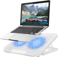 🔥 enhance gaming laptop performance with the ultimate laptop cooling pad - 2 turbine fans, 4 adjustable angles, white logo