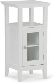 img 4 attached to 🚪 SimpliHome Acadian White Floor Storage Bath Cabinet - 30" H x 15" W