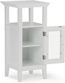 img 2 attached to 🚪 SimpliHome Acadian White Floor Storage Bath Cabinet - 30" H x 15" W