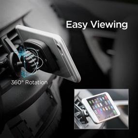 img 2 attached to 📱 Станок для мобильного телефона Spigen Hexa Magnetic Air Vent Hands-Free Clip для автомобиля - черный | Универсальная совместимость