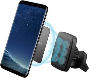 img 3 attached to 📱 Станок для мобильного телефона Spigen Hexa Magnetic Air Vent Hands-Free Clip для автомобиля - черный | Универсальная совместимость