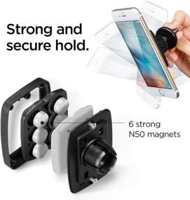 img 1 attached to 📱 Станок для мобильного телефона Spigen Hexa Magnetic Air Vent Hands-Free Clip для автомобиля - черный | Универсальная совместимость