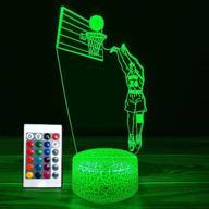 jmllyco basketball lamp - 16 color changing decor light with remote control, 3d optical illusion - perfect gift idea for baby boys birthday or basketball enthusiasts логотип