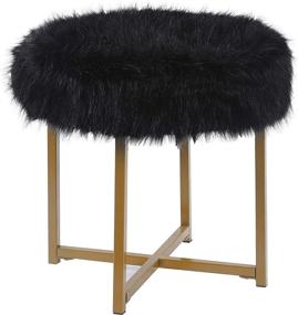 img 4 attached to Faux Fur Round Ottoman HomePop