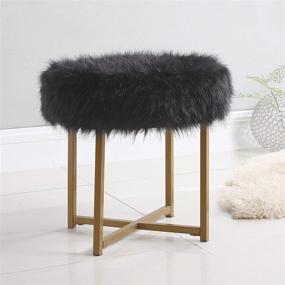 img 2 attached to Faux Fur Round Ottoman HomePop