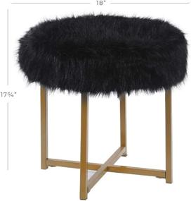 img 3 attached to Faux Fur Round Ottoman HomePop