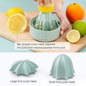 img 2 attached to 🍊 Citrus Orange Lemon Juicer Manual Hand Press Squeezer with Built-in Cup and Abrader – Efficiently Extract Fresh Juice (Green, 200ml)