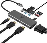 🔌 tiergrade 9 in 1 usb c hub: triple display collage type c adapter with 2 4k hdmi, vga, pd, usb 3.0, tf/sd card reader for macbook and type-c laptops logo