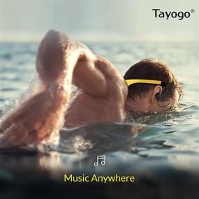 img 2 attached to 🏊 Tayogo Водонепроницаемый MP3-плеер IPX8 для плавания с 8 ГБ памяти, включает 4 пары наушников - Желтый