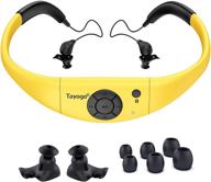 🏊 tayogo ipx8 waterproof mp3 player for swimming with 8gb storage, includes 4 pairs of earplugs - yellow logo