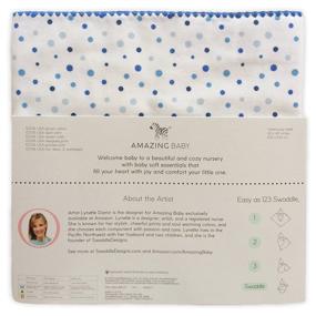 img 1 attached to 🧣 Amazing Baby Ultimate Winter Swaddle: X-Large Receiving Blanket, Made in USA with Premium Cotton Flannel, Playful Dots, Multi-Blue - Mom's Choice Award Winner