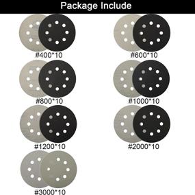 img 3 attached to 🪚 VONDERSO 70PCS Wet Dry Sanding Discs: Premium 5 Inch 8 Holes Hook and Loop Sanding Discs for Wood and Metal Polishing - 400 to 3000 Grit Orbital Sandpaper Included!