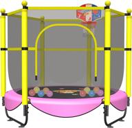 🤸 recreational trampoline with enclosure and rebounder logo