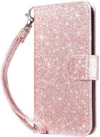 📱 dailylux glitter pink ipod touch case with card slots, stand, & magnetic clasp cover – compatible with ipod touch 5, 6, 7th generation logo