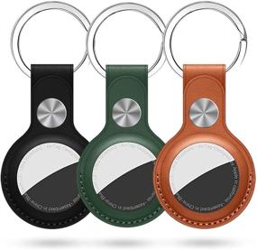 img 4 attached to Leather Airtag Cases For Air Tag 2021 - Soyond 2 Packs Air Tag Holder Anti-Scratch Protective Cover With Airtag Keychain GPS, Finders & Accessories