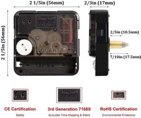 img 3 attached to 🕰️ StFlyBro 2-Piece High Torque Non Ticking Clock Movement Mechanism with 4-Pack Clock Hands - DIY Quartz Clock Motor Kit, Battery Operated Repair Parts Replacement, 7/10in (17.5mm)