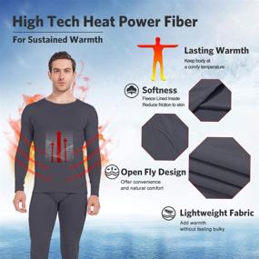 img 2 attached to 🧥 MANCYFIT Men's Thermal Shirts: Fleece-Lined Top for Enhanced Warmth - Long Sleeve Compression Base Layer