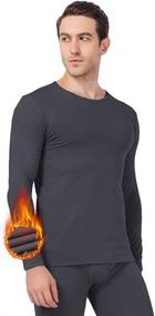 img 4 attached to 🧥 MANCYFIT Men's Thermal Shirts: Fleece-Lined Top for Enhanced Warmth - Long Sleeve Compression Base Layer