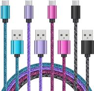 ⚡ fast charging usb c cable 6ft 4pack for samsung galaxy s21 ultra/s21 5g s20 fe plus note 21 20 ultra s10e s10 s9 s8 a12 a32 a42 a20 a21 a51 a10e a11 a50 a71 moto g9 g8 g power/g stylus logo