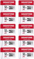 📷 [gigastone] micro sd card 32gb 10-pack: high-performance microsdhc memory cards for video cameras, wyze cams, security cameras, roku, full hd video recording - uhs-i u1 a1 class 10, up to 90mb/s with adapter logo