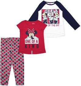 img 4 attached to 👚 Optimized for SEO: Disney 3 Piece Mickey Minnie Leggings for Girls' Clothing