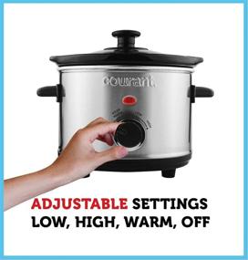 img 2 attached to 🍲 Courant Mini Slow Cooker Crock: 1.5 Quart Dishwasher Safe Pot, Stainless Steel - Easy Options, Efficient Cooking