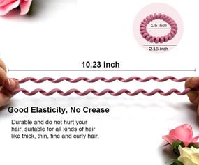 img 2 attached to No Crease Spiral Hair Ties, Colorful and Traceless Elastic Coil Hair Ties for Women and Girls, Matte Phone Cord Hair Ties, Waterproof Hair Coils for All Hair Types