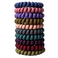 no crease spiral hair ties, colorful and traceless elastic coil hair ties for women and girls, matte phone cord hair ties, waterproof hair coils for all hair types logo