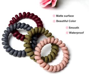 img 3 attached to No Crease Spiral Hair Ties, Colorful and Traceless Elastic Coil Hair Ties for Women and Girls, Matte Phone Cord Hair Ties, Waterproof Hair Coils for All Hair Types