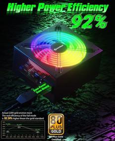 img 2 attached to 💡 UtechSmart 850W Fully Modular 80 Plus Gold Certified PSU - RGB Power Supply with 140mm Fan & Memory Color Modes